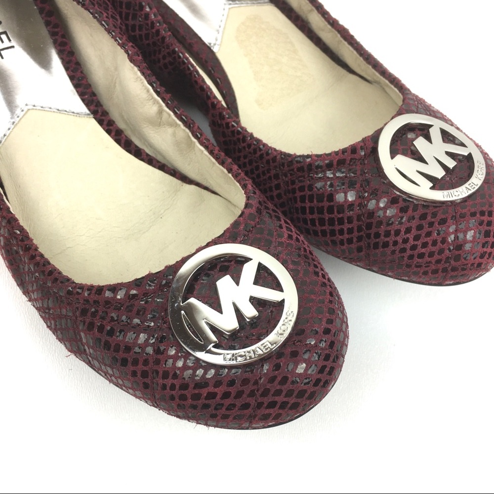 Michael Kors Leather Ballet Flats Python Snake New - image 5